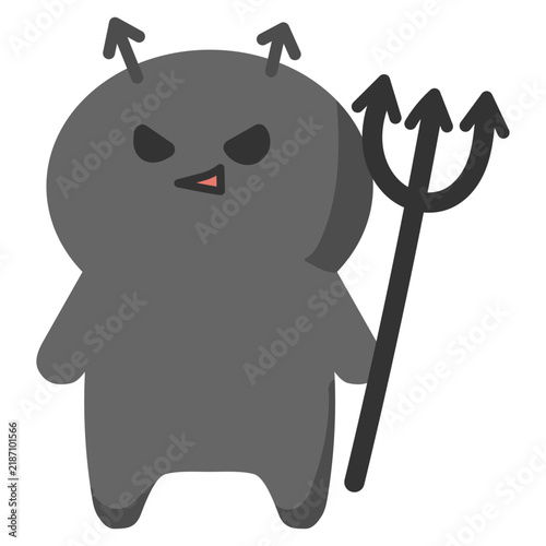いたずらな笑みを浮かべるかわいいばい菌のキャラクターのイラスト