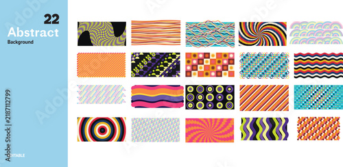 Set of 22 Colorful Abstract Seamless Patterns and Decorative Backgrounds