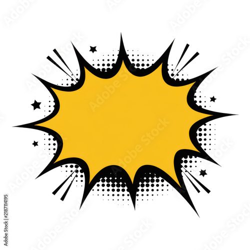 Comic book explosion speech bubble isolated on transparent background