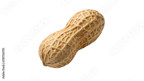 Quadro su tela Single whole raw peanut unpeeled healthy organic snack isolated on transparent b