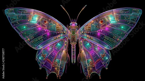 cybernetic_butterfly, digital_butterfly, glowing_butterfly,