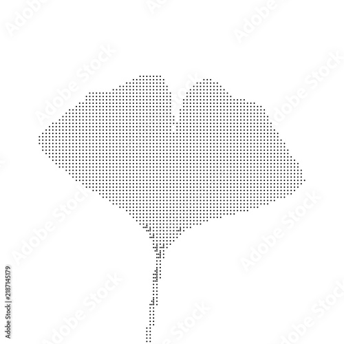 Ginkgo leaf vector dotted pattern icon illustration design isolated on white