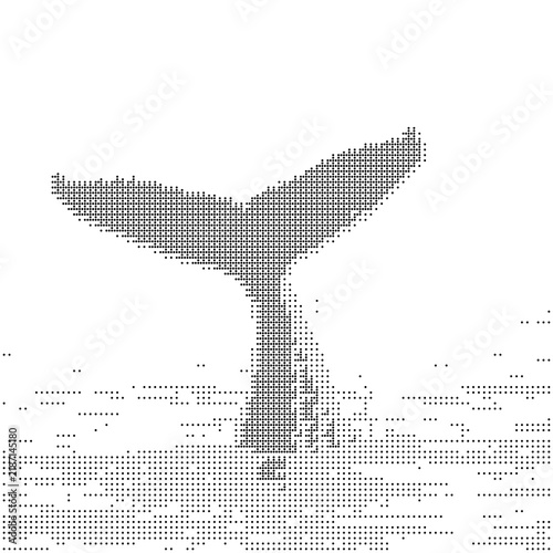 Whale tail vector illustration ocean marine animal icon design graphic element aquatic mammal sea life