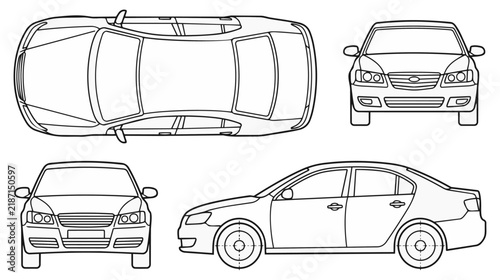 set of cars vector icons