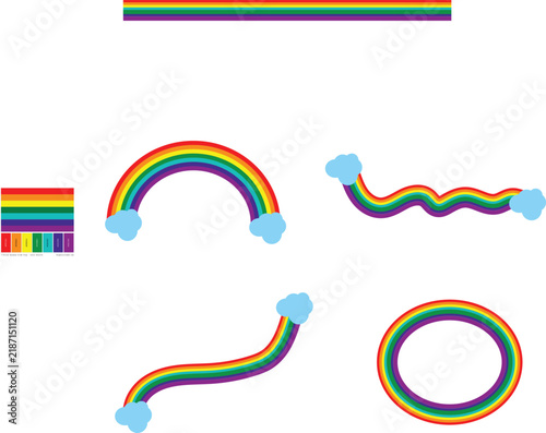 Collection of various rainbow graphics