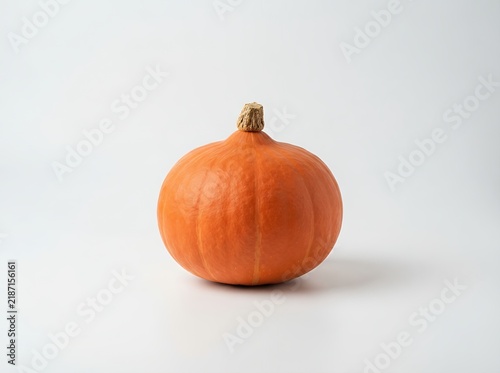 Obraz w ramie Single Orange Pumpkin Isolated on White Background.