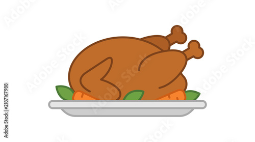 A delicious Thanksgiving food element on a platter, perfect for holiday celebrations and feasts