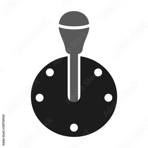 Vector Icon of Microphone on Circular Base with Dots