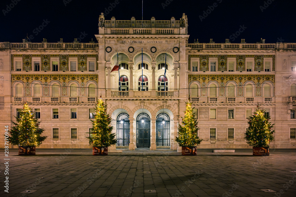 Obraz premium Advent and Christmas in Trieste. The magic and atmosphere brought to life by the Christmas lights.