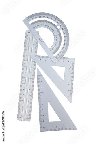 Fototapeta Geometry tools for learning mathematics and precise drawing