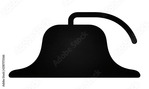 Bell Symbol - A bell outline with a clapper, drawn in black on a white background classic and recognizable neutral