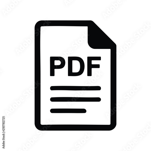 Pdf icon silhouette icon vector flat design.