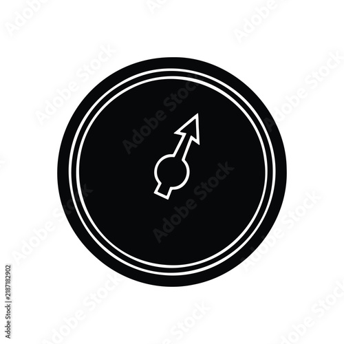 Speedometer silhouette icon vector flat design.