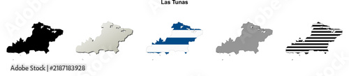 Konstfotografi Las Tunas blank outline map set