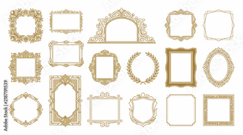 Vintage Ornament Frames Collection: Isolated Decorative Borders