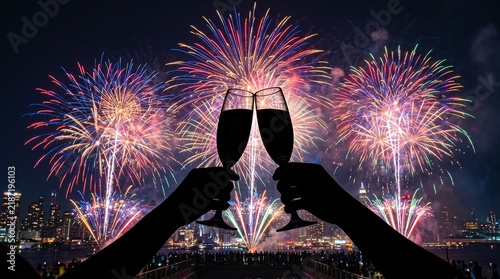 Fireworks in the night sky