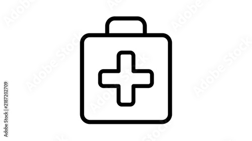 Isolated first aid kit icon with a cross, medical symbol