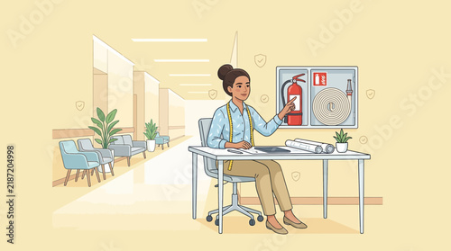 Woman Architect Planning Building Safety Systems