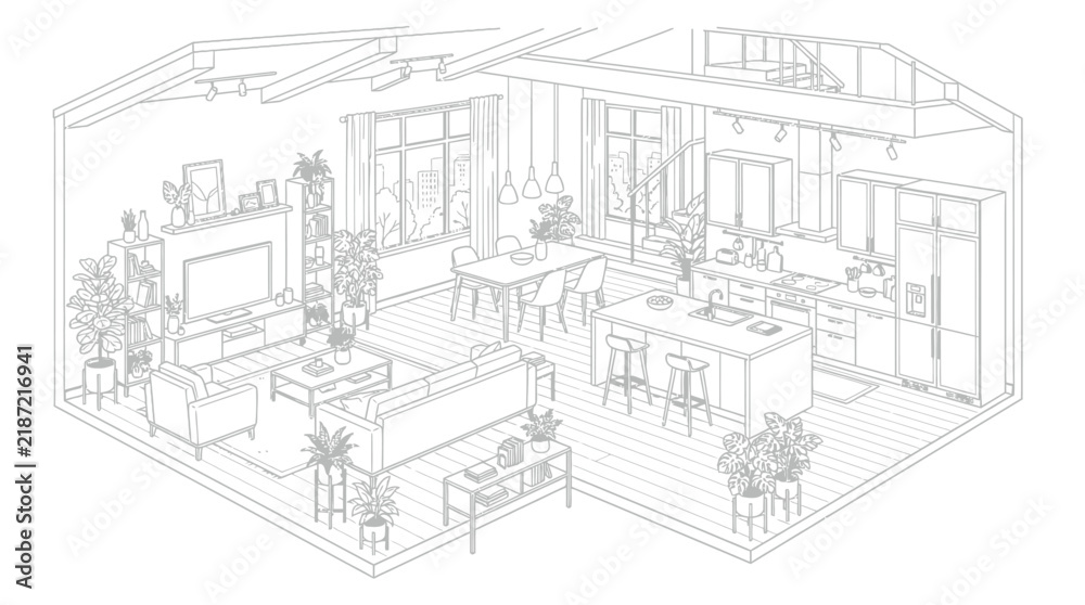 Fototapeta premium vector drawing of a building