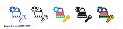 Password Manager Icon Multi Style Illustration