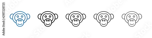 Photography Monkey icons collection vectors for web ui