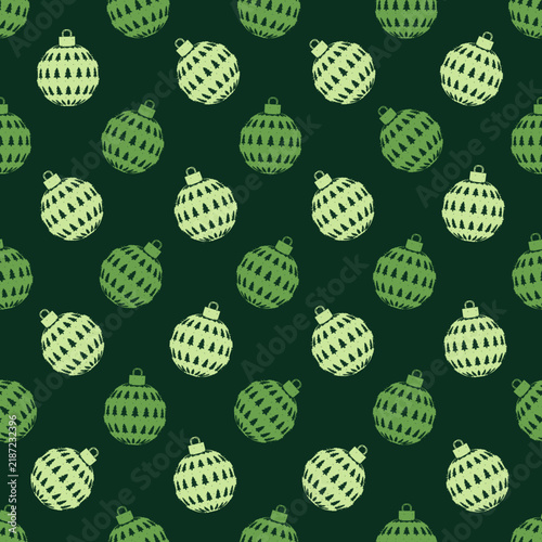 Christmas Bauble Tree Seamless Pattern