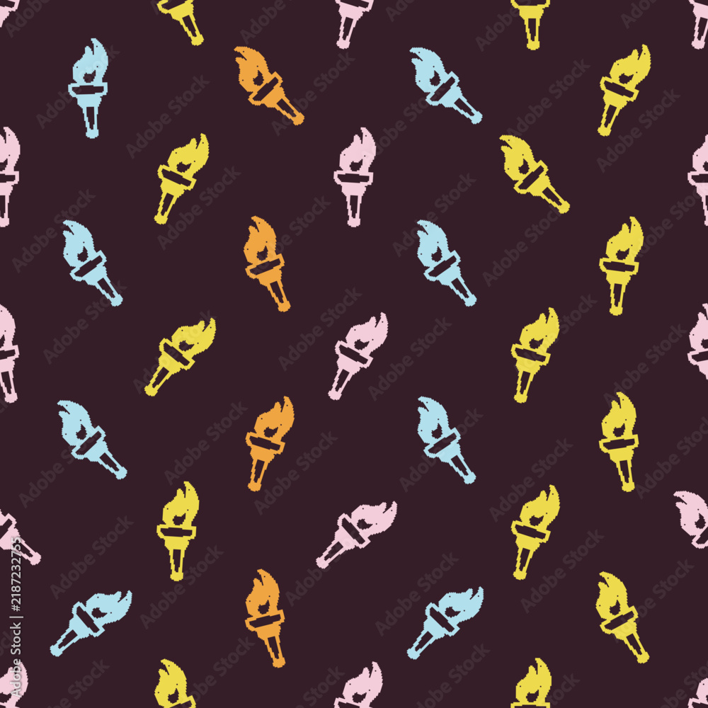 Fototapeta premium Torches Seamless Pattern