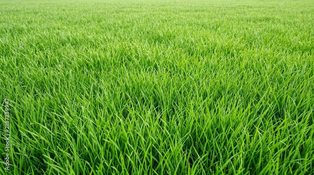 Obraz premium Vibrant green grass field texture with natural sunlight and copy space