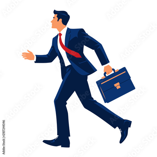 businessman running with briefcase
