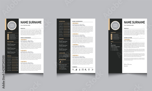 Resume and Cover Letter Layout Set with Resume Template