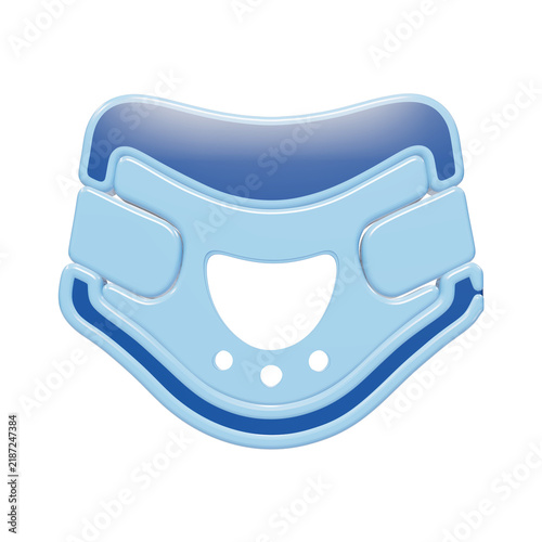 Quadro su tela 3D rendered light blue and dark blue medical neck brace for cervical spine suppo