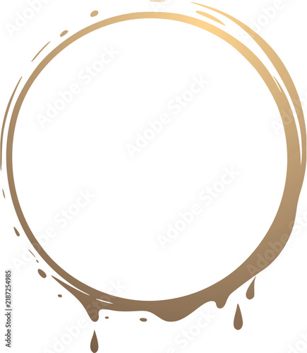 Elegant golden ink circle with decorative fluid texture, luxurious artistic style, and sophisticated visual appeal.