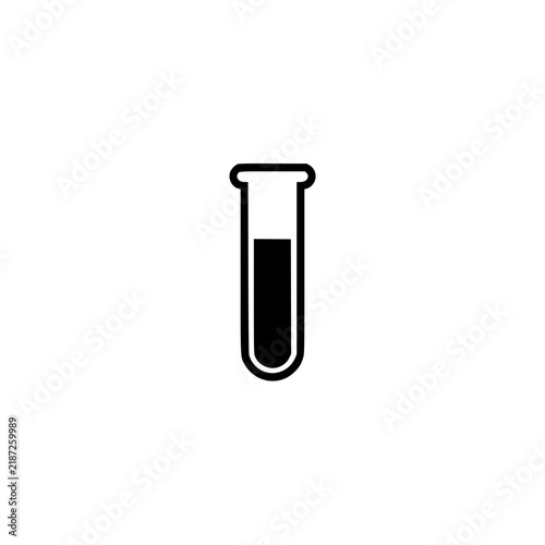 Test tube icon. Solid black glyph of a test tube for laboratory and science.