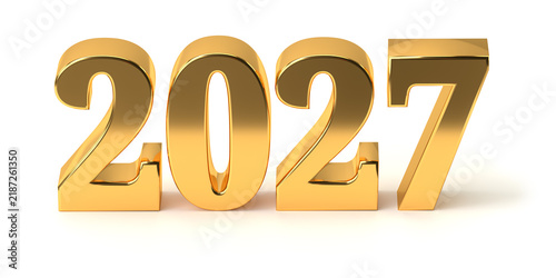 Golden 2027 numbers New Year celebration holiday and festive season concept