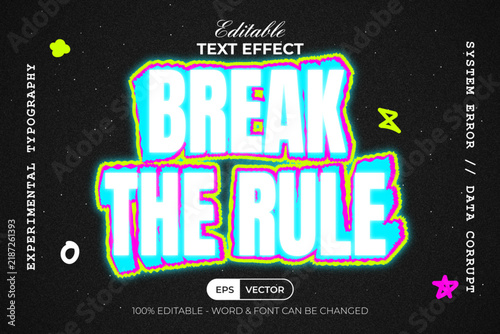 Warped Typography Text Effect. Editable Text Effect Distorted Style