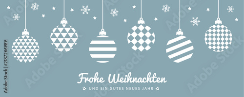 merry christmas card with hanging ball decoration vector illustration
