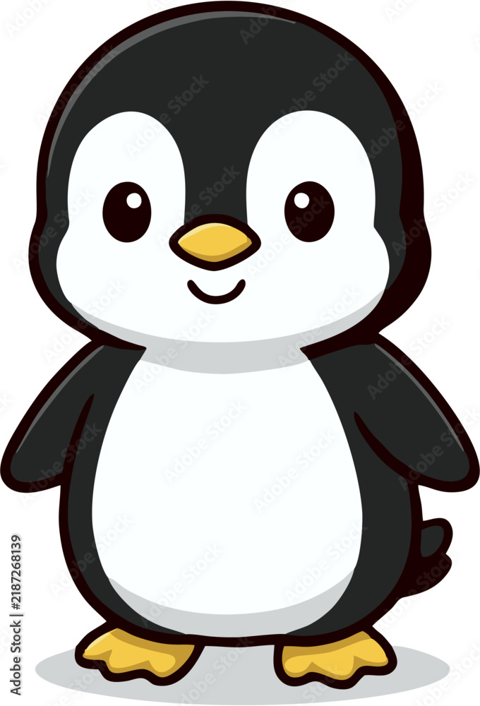Fototapeta premium Cute Baby Penguin Cartoon Vector Illustration