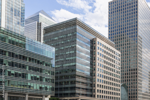 Canvas Print Corporate glass architecture in canary wharf financial district