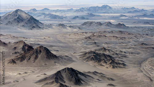 Cuadro en lienzo Aerial view of Black Dushan Mountain, Qinghai, China