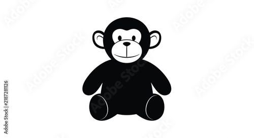 Photography Plush monkey toy depicted as a black silhouette