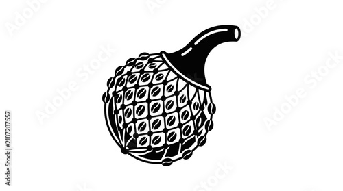Black and white patterned custard apple fruit.