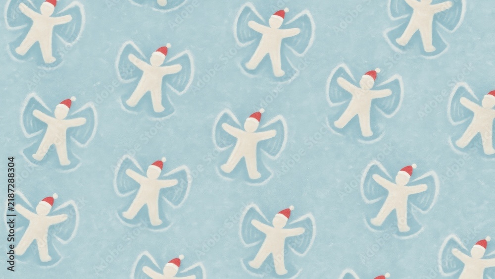Fototapeta premium Festive angels pattern wallpaper.