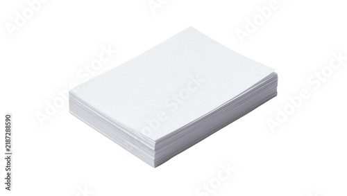 Quadro su tela Stack of blank white paper sheets, isolated on transparent background