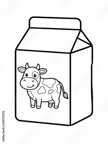 Single-page coloring page featuring ready-to-drink beverages in milk cartons 