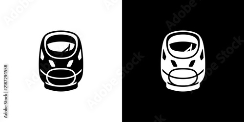 High Speed Bullet Train Front View Minimalist Icon Set