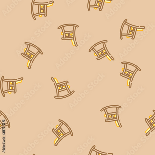 Bild auf Leinwand rocking chair slow living vector seamless pattern rocking chair slow living sign