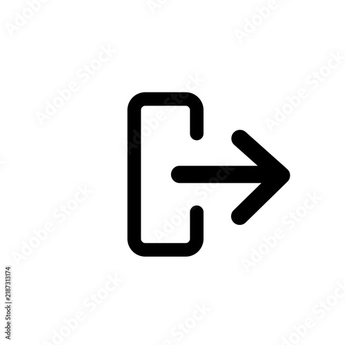 Obraz na płótnie Log Out Exit Line Icon Vector Illustration for User Sign Out and Application Int