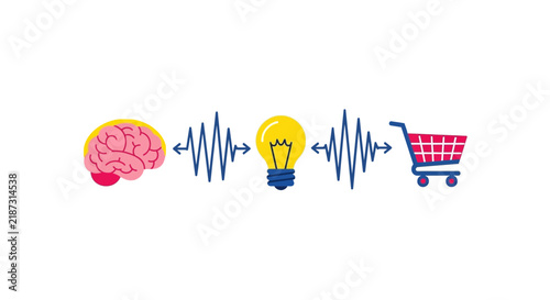 Neuromarketing and Consumer Psychology Concept Illustration