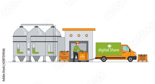 Smart Agricultural Food Processing Facility and Logistics Hub with Fresh Produce Distribution