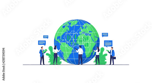 Global Business Finance and Stock Market Trading Illustration